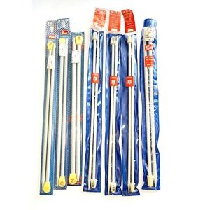 Vintage Prym Imra Knitting Needles Lot 7 Pairs 6mm 7.5mm 8mm 9mm 14 Inch 35cm
